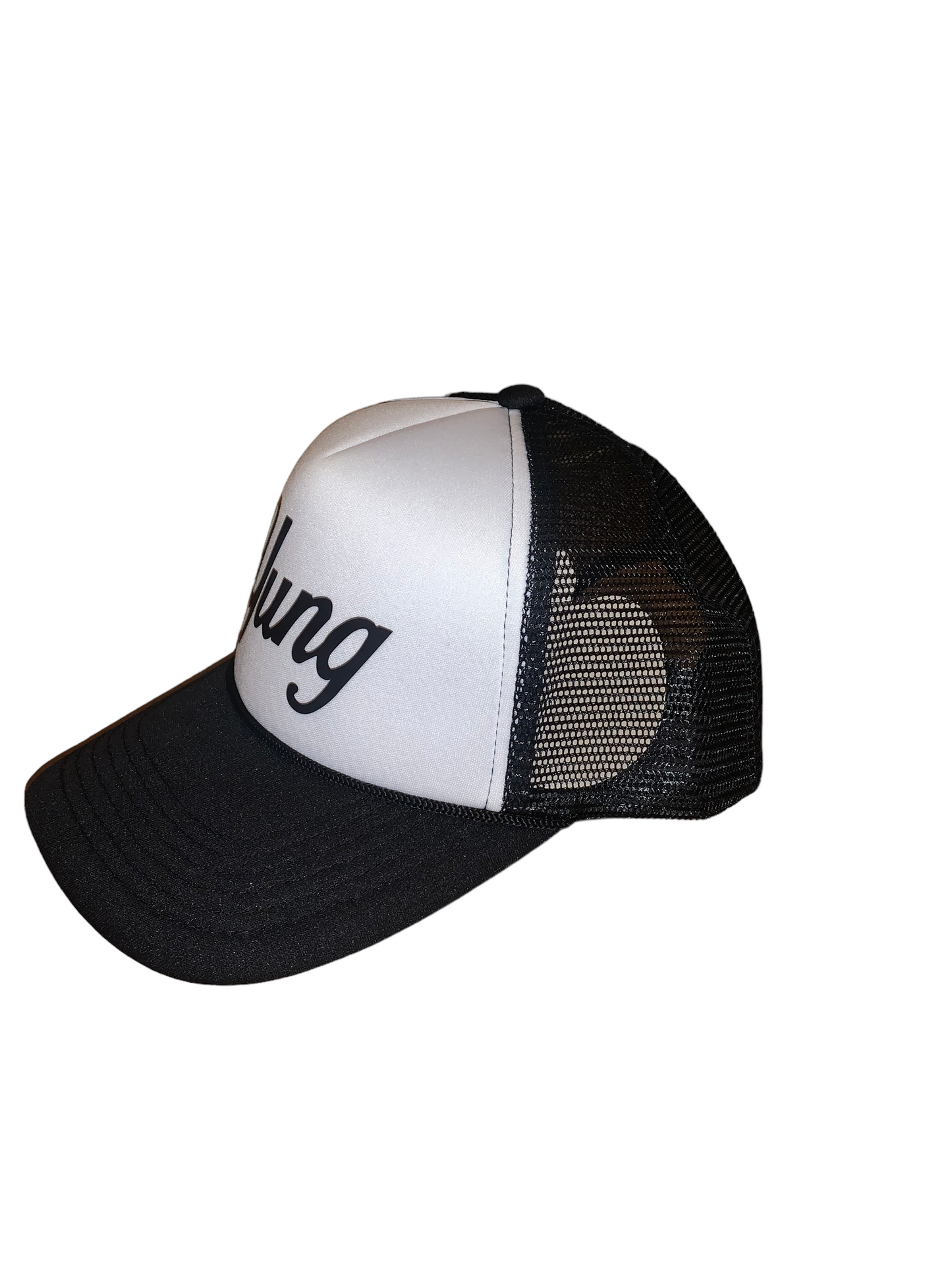 Yung Logo Oreo Trucker Hat  - White/Black